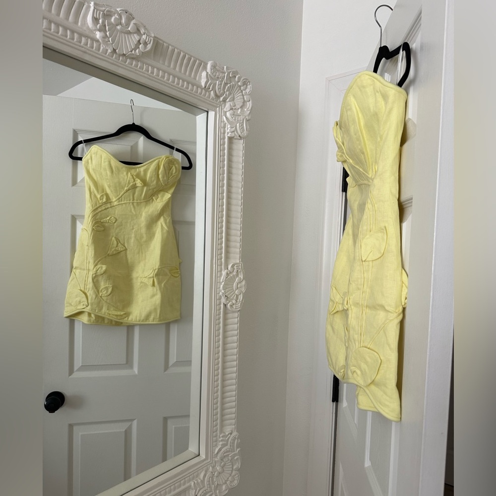 ZIMMERMANN Matchmaker strapless appliquéd linen mini dress US 4 - Picture 4 of 10